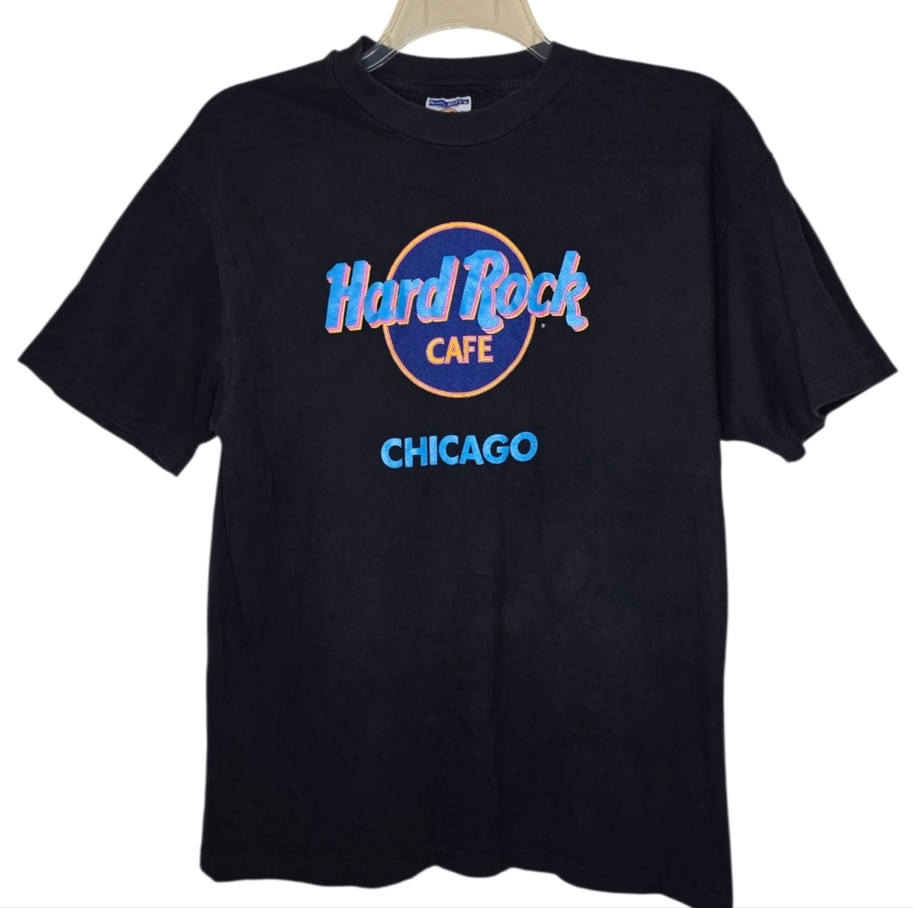 Hard Rock Chicago Vintage Single Stitch Hanes Beefy Made In USA Size Large